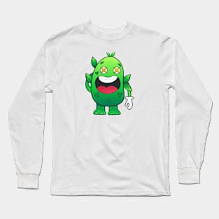 Greeny Doodle Character Long Sleeve T-Shirt